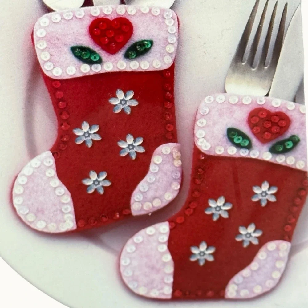 Design Works Crafts Stocking Kit Unisex OS Red New Felt Silverware Pocket 5353